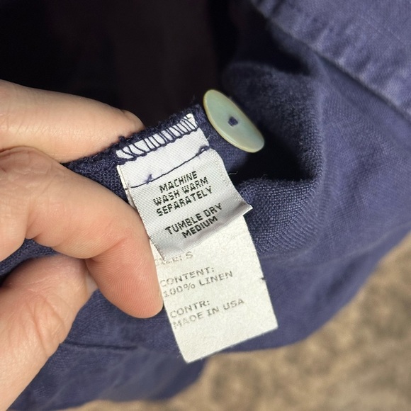 Cut Loose Purple 100% Linen Collar Top Dress Coat Made in USA SM Oversized - Picture 4 of 9